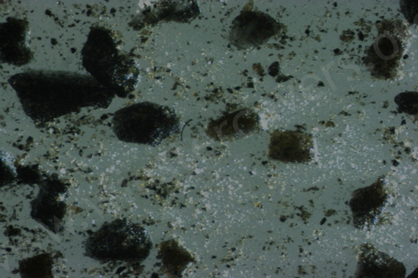 Microsope image of fine particles of volcanic ash from , Iceland